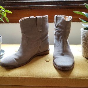 Isabel Marant Grey Suede Moto Boots